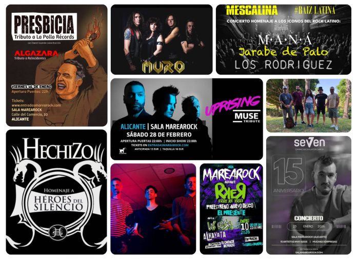 Conciertos Sala Marearock enero 2026